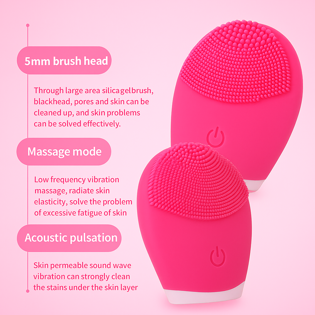 💖 Pure Glow - Brosse Nettoyante Visage Vibrante